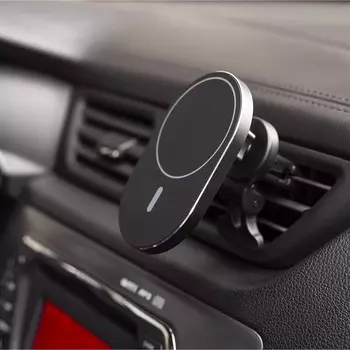 Держатель для смартфонов Olmio Magnet Safe Qi, 15 Вт, магнитный, беспроводная зарядка