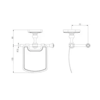 Держатель для туалетной бумаги Bronze de Luxe S25003, подвесной, бронза