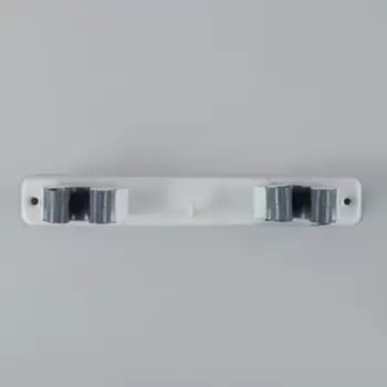 Держатель для швабр Доляна, 2 отделения, с крючком 222,55 см, цвет белый