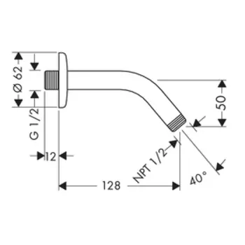 Держатель душа Hansgrohe 27411000, 128 мм, G 1/2