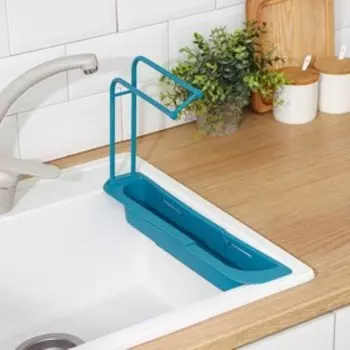 Держатель на раковину для кухонных мелочей Доляна, 36(49.5)926 см, серый