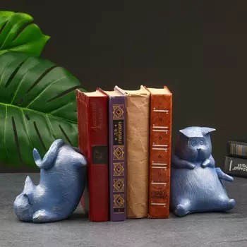 Держатель-подставка для книг «Два кота», набор 2 шт., 15 см