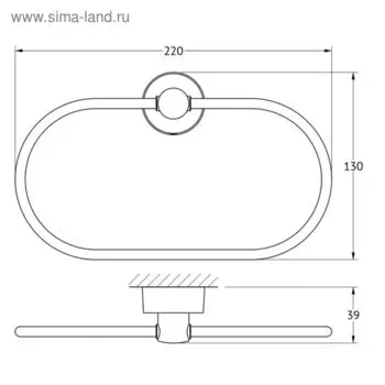 Держатель полотенца овальный, хром, FBS