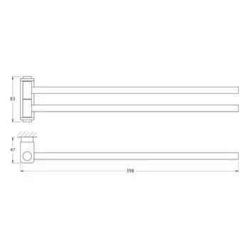 Держатель полотенец поворотный двойной 40 cm, хром