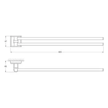 Держатель полотенец поворотный двойной 40 см