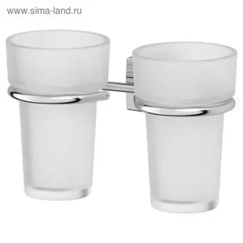 Держатель с двумя стаканами, матовый хрусталь, хром, FBS
