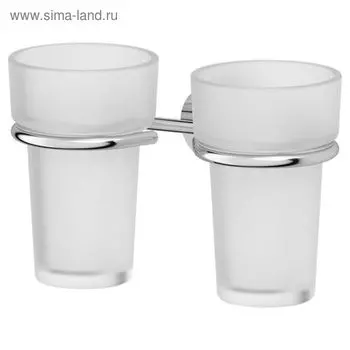Держатель с двумя стаканами, матовый хрусталь, хром, FBS