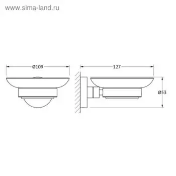 Держатель с мыльницей, матовое стекло, хром, ARTWELLE