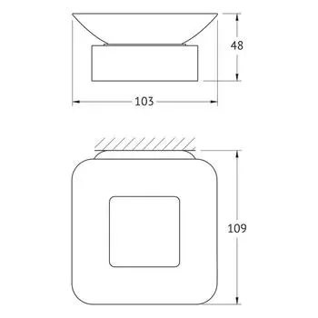 Держатель с мыльницей, матовое стекло, хром