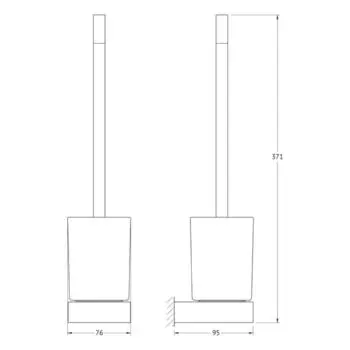 Держатель с туалетным ершом, матовое стекло, хром