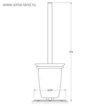 Держатель с туалетным ершом напольный, матовое стекло, хром, ARTWELLE