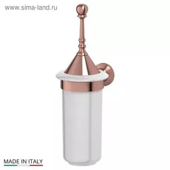 Держатель с туалетным ершом с крышкой, фарфор; античная медь, 3SC