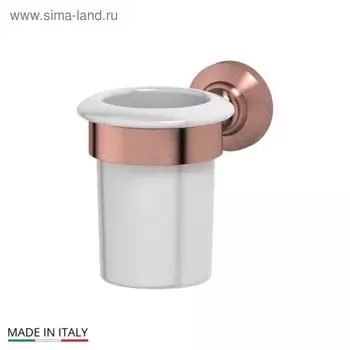 Держатель со стаканом, фарфор; античная медь, 3SC