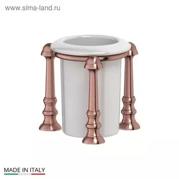 Держатель со стаканом настольный, фарфор; античная медь, 3SC
