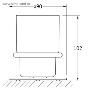 Держатель со стаканом настольный, матовое стекло, хром, ARTWELLE
