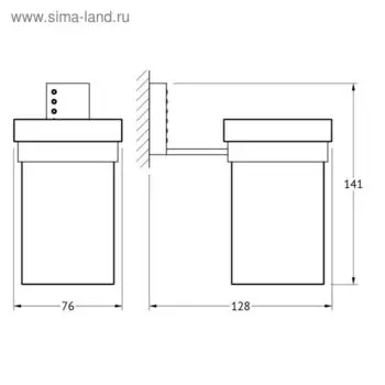 Держатель со стаканом, стекло; хром - стразы, LINEAG