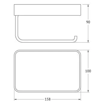Держатель туалетной бумаги с полкой, хром