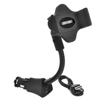 Держатель в прикуриватель Skyway, с USB-портом (шир.58-85 мм) 360°,12/24V,покрытие Soft touch, S00301006