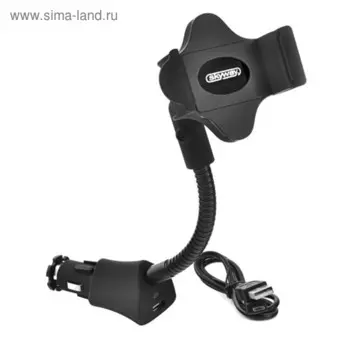 Держатель в прикуриватель Skyway, с USB-портом (шир.58-85 мм) 360°,12/24V,покрытие Soft touch, S00301006