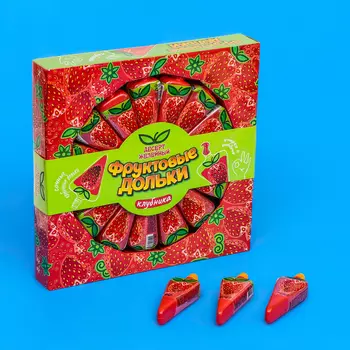 Десерт желейный "Фруктовые дольки" клубника, 55 мл