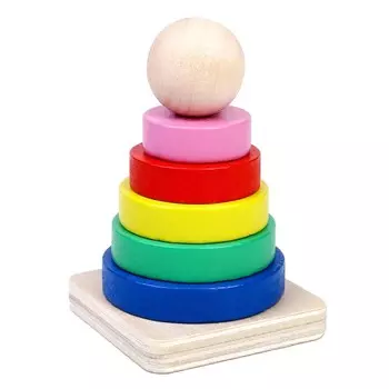 Пирамидка детская деревянная «Яркость», 85.55.5 см