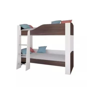Детская двухъярусная кровать «Астра 2», без ящика, цвет белый / дуб шамони