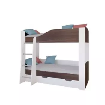 Детская двухъярусная кровать «Астра 2», цвет белый / дуб шамони