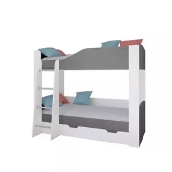 Детская двухъярусная кровать «Астра 2», цвет белый / железный камень