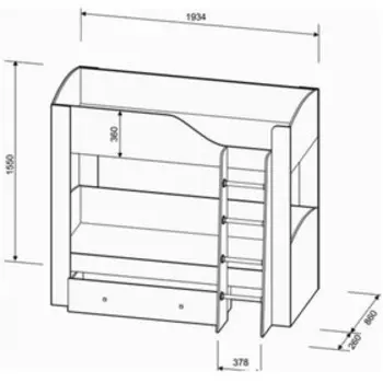 Детская двухъярусная кровать «Астра 2», цвет дуб молочный/венге