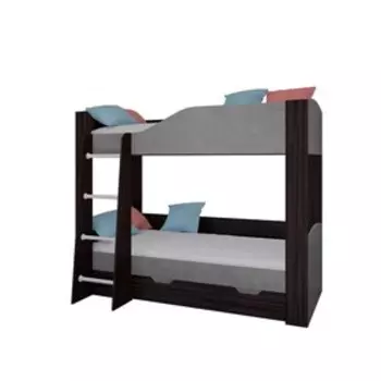 Детская двухъярусная кровать «Астра 2», цвет венге / железный камень