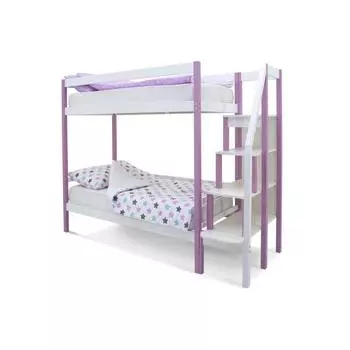 Детская двухъярусная кровать Бельмарко Svogen лаванда-белый