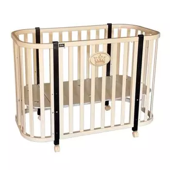 Детская кровать Bellini Laguna-3, автостенка, колесо, цвет слоновая кость