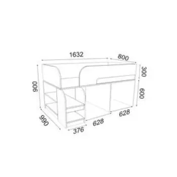 Детская кровать-чердак «Астра 9 V2», цвет дуб молочный/розовый