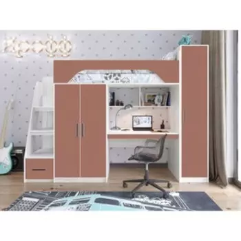 Детская кровать-чердак ТЕЯ винтерберг/амарант