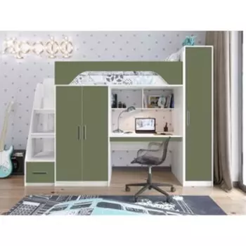 Детская кровать-чердак ТЕЯ винтерберг/олива