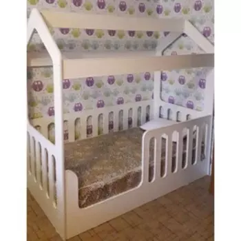 Детская кровать-домик без ящика, белый, 800х1600