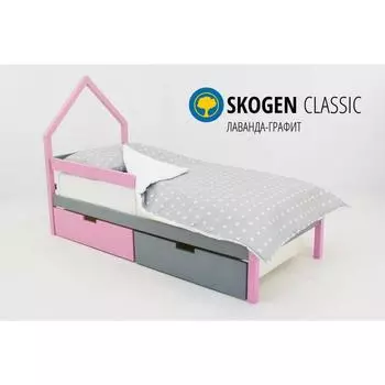 Детская кровать-домик мини "Svogen лаванда-графит"