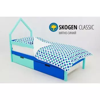 Детская кровать-домик мини "Svogen мятно-синий"