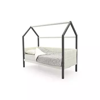 Детская кровать-домик мягкий Бельмарко Svogenграфит-белый