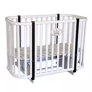 Детская кровать Esenia-2, автостенка, поперечный маятник, колесо, цвет белый