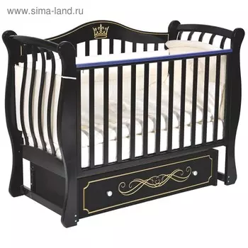 Детская кровать Luiza-33, автостенка, ящик, универсальный маятник, цвет шоколад