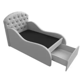 Детская кровать «Майя», механизм выкатной, экокожа, цвет белый