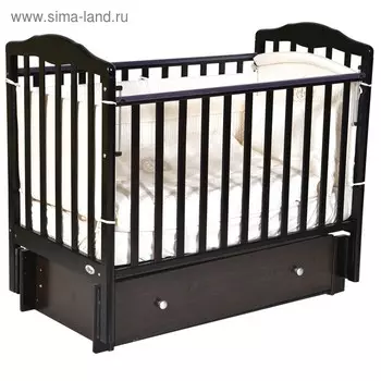 Детская кровать Oliver Elsa Premium, универсальный маятник, ящик, цвет шоколад