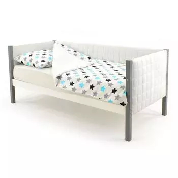 Детская кровать-тахта мягкая Svogen графит-белый