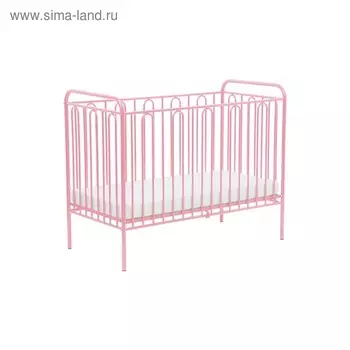 Детская кроватка Polini kids Vintage 110 металлическая, цвет розовый