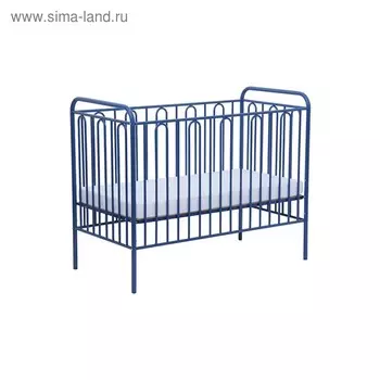 Детская кроватка Polini kids Vintage 110 металлическая, цвет синий