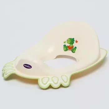 Детская накладка - сиденье на унитаз, цвет бежевый/зелёный