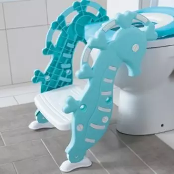 Детская накладка - сиденье на унитаз «Морской конёк», цвет голубой