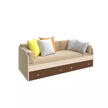 Детская одноярусная кровать «Астра», цвет дуб молочный / орех