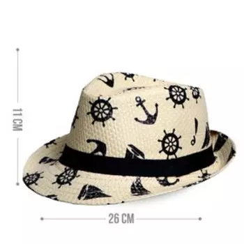 Панама детская соломенная для мальчика «Морская»,р-р 52-54